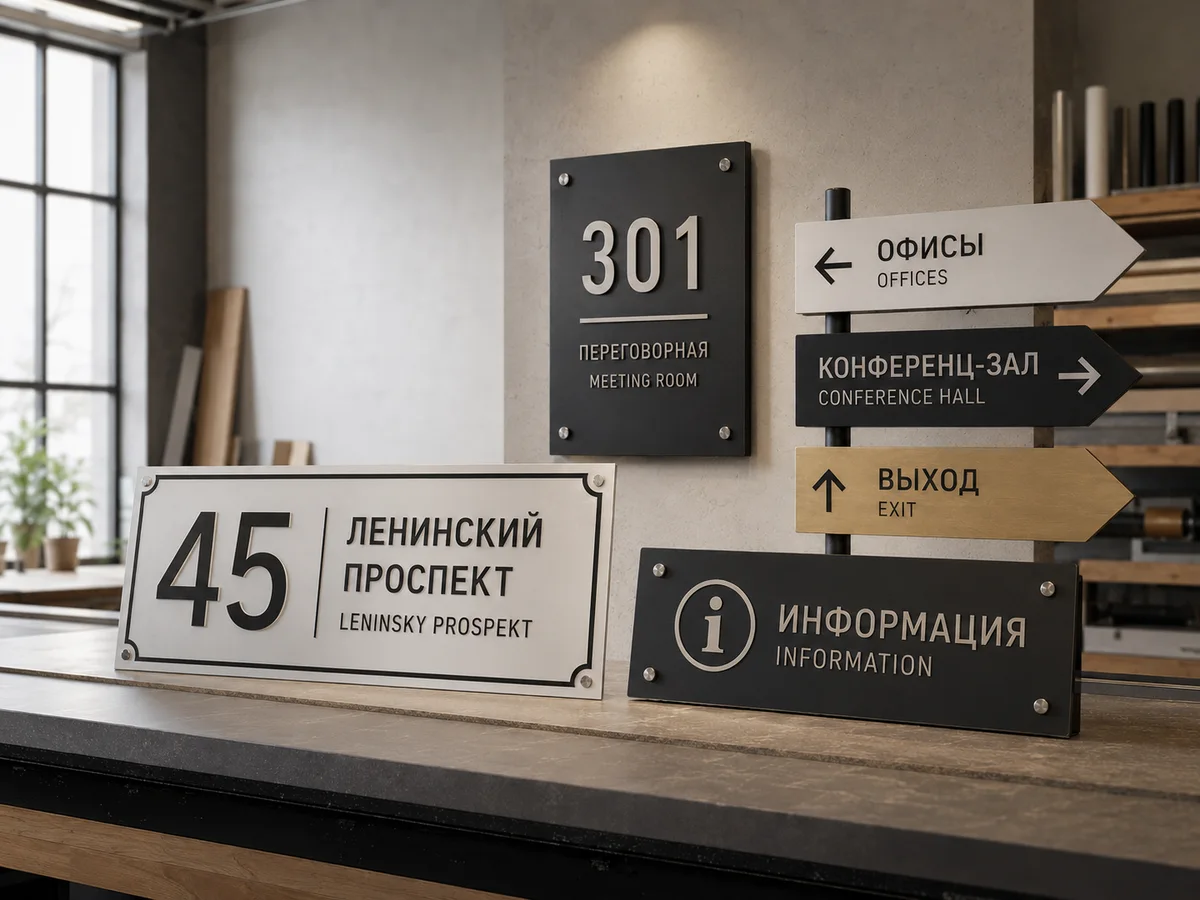 Адресные и информационные таблички для офиса и фасада в Сочи